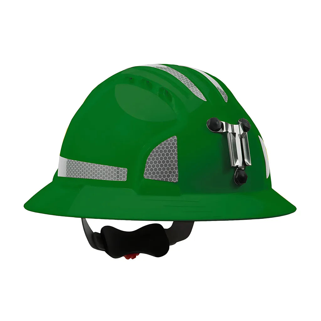 Jsp 280-Ev6161Mcr2-30 Full Brim Mining Hard Hat With Hdpe Shell, 6-Point Polyester Suspension, Wheel Ratchet Adjustment And Cr2 Reflective Kit 280-EV6161MCR2-30-11973