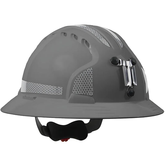 Jsp 280-Ev6161Mcr2-40 Full Brim Mining Hard Hat With Hdpe Shell, 6-Point Polyester Suspension, Wheel Ratchet Adjustment And Cr2 Reflective Kit 280-EV6161MCR2-40-11972