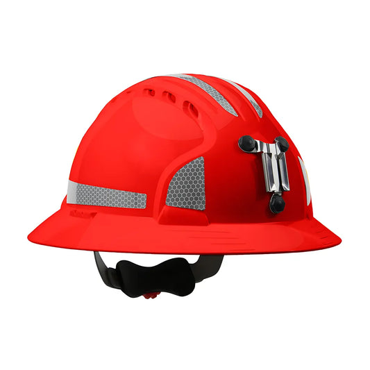 Jsp 280-Ev6161Mcr2-60 Full Brim Mining Hard Hat With Hdpe Shell, 6-Point Polyester Suspension, Wheel Ratchet Adjustment And Cr2 Reflective Kit 280-EV6161MCR2-60-11976