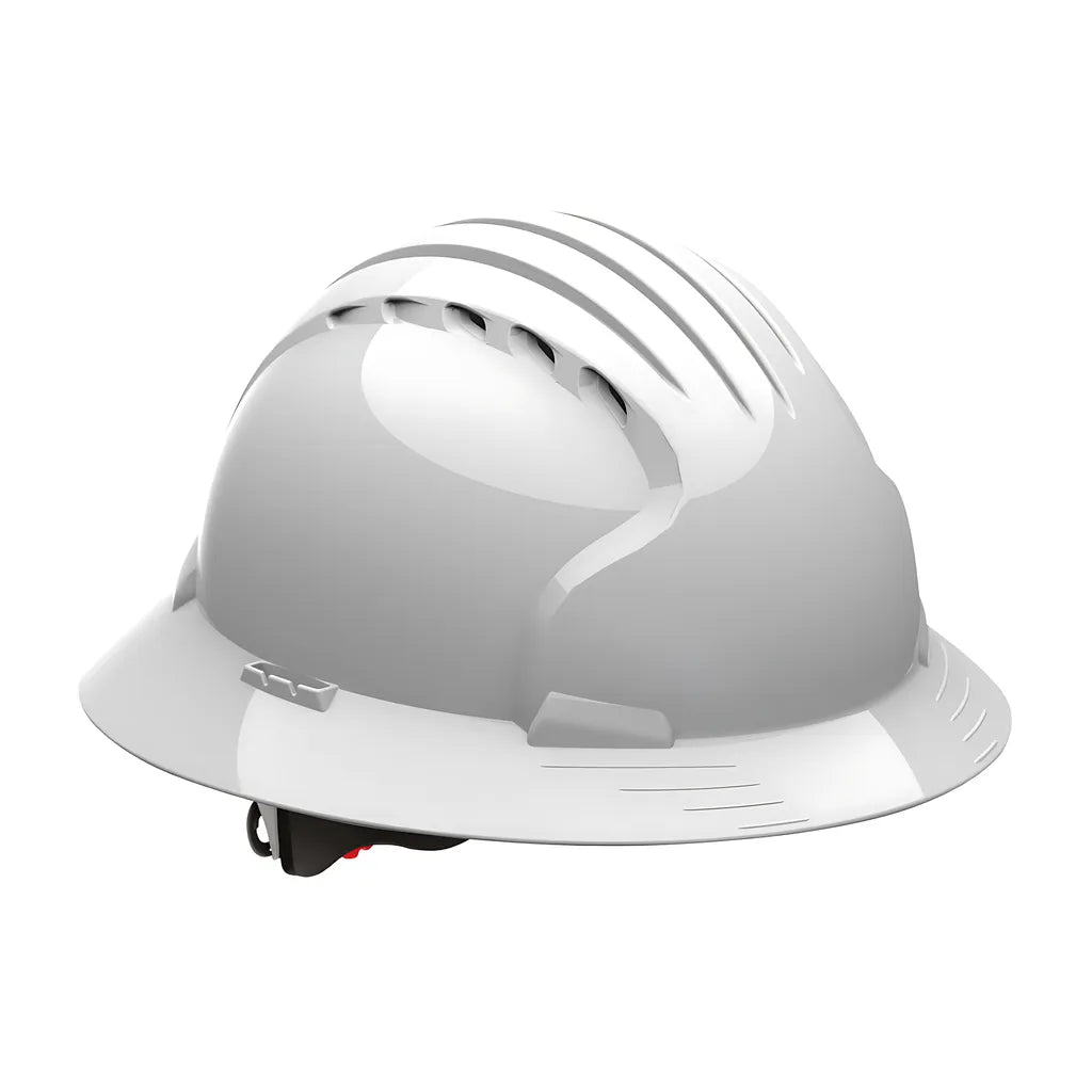 Jsp 280-Ev6161V-10 Vented, Full Brim Hard Hat With Hdpe Shell, 6-Point Polyester Suspension And Wheel Ratchet Adjustment 280-EV6161V-10-11989