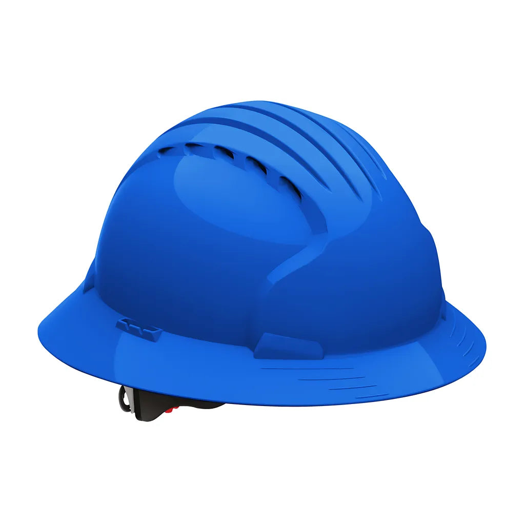 Jsp 280-Ev6161V-50 Vented, Full Brim Hard Hat With Hdpe Shell, 6-Point Polyester Suspension And Wheel Ratchet Adjustment 280-EV6161V-50-11980