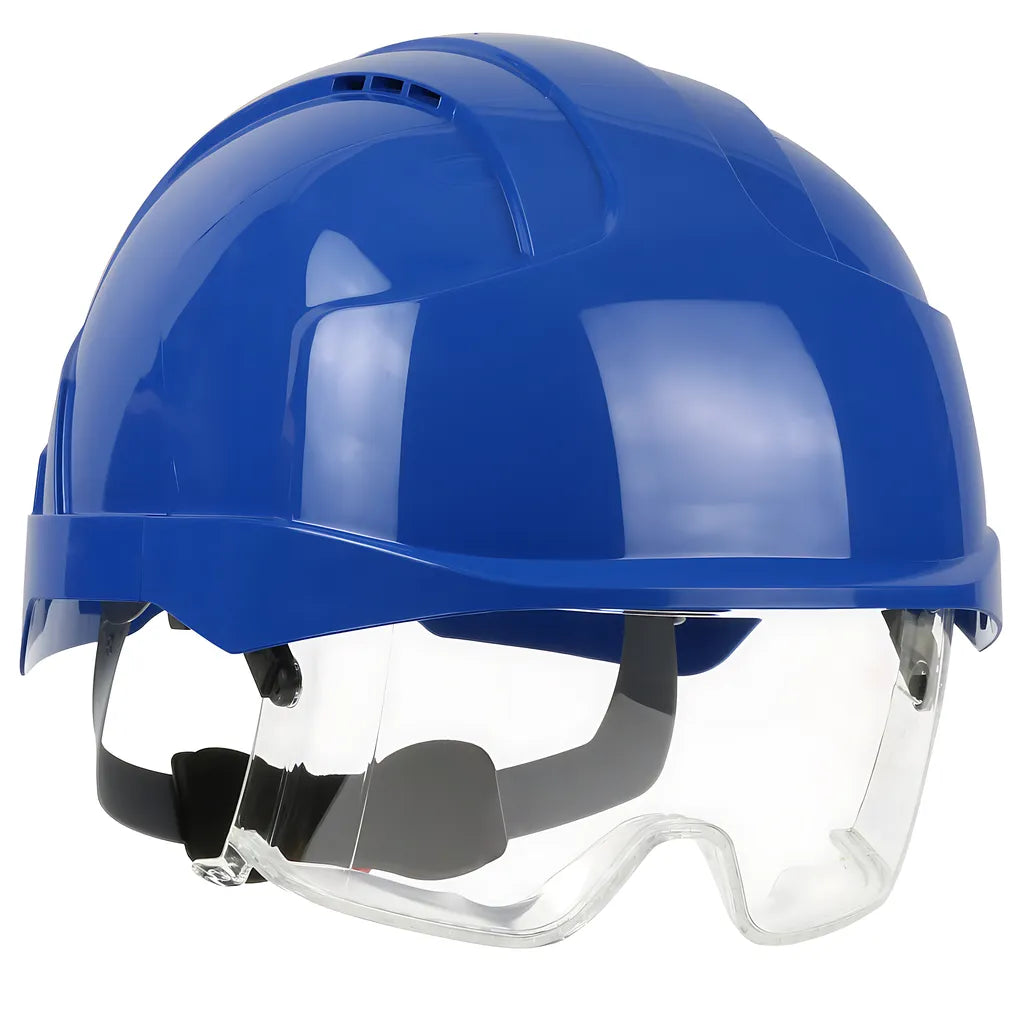 Jsp 280-Evlv-50B Type I, Vented Industrial Safety Helmet With Lightweight Abs Shell, Integrated Ansi Z87.1 Eye Protection, 6-Point Polyester Suspension And Wheel Ratchet Adjustment 280-EVLV-50B-12010