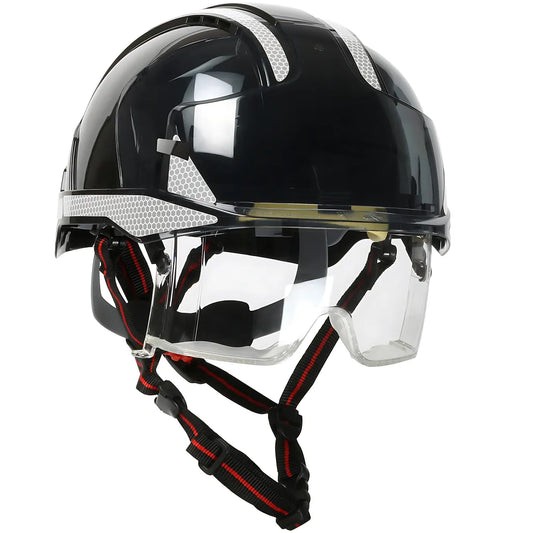 Jsp 280-Evlv-Ch-11Sr Type I, Vented Industrial Safety Helmet With Fully Adjustable Four Point Chinstrap, Lightweight Abs Shell, Integrated Ansi Z87.1 Eye Protection, 6-Point Polyester Suspension And Wheel Ratchet Adjustment 280-EVLV-CH-11SR-12019