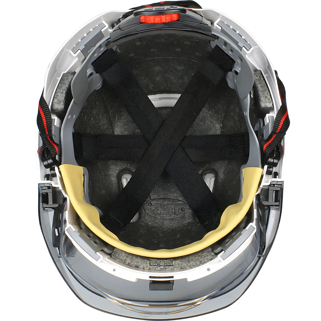 Jsp 280-Evsn-Ch-01S Type I, Non-Vented Industrial Safety Helmet With Fully Adjustable Four Point Chinstrap, Lightweight Abs Shell, Integrated Faceshield, 6-Point Polyester Suspension And Wheel Ratchet Adjustment 280-EVSN-CH-01S-12035