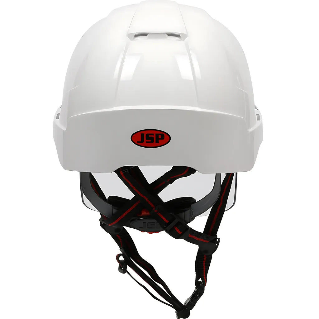 Jsp 280-Evsn-Ch-01S Type I, Non-Vented Industrial Safety Helmet With Fully Adjustable Four Point Chinstrap, Lightweight Abs Shell, Integrated Faceshield, 6-Point Polyester Suspension And Wheel Ratchet Adjustment 280-EVSN-CH-01S-12036