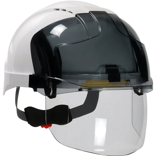 Jsp 280-Evsv-01S Type I, Vented Industrial Safety Helmet With Lightweight Abs Shell, Integrated Ansi Z87.1 Faceshield, 6-Point Polyester Suspension And Wheel Ratchet Adjustment 280-EVSV-01S-12053