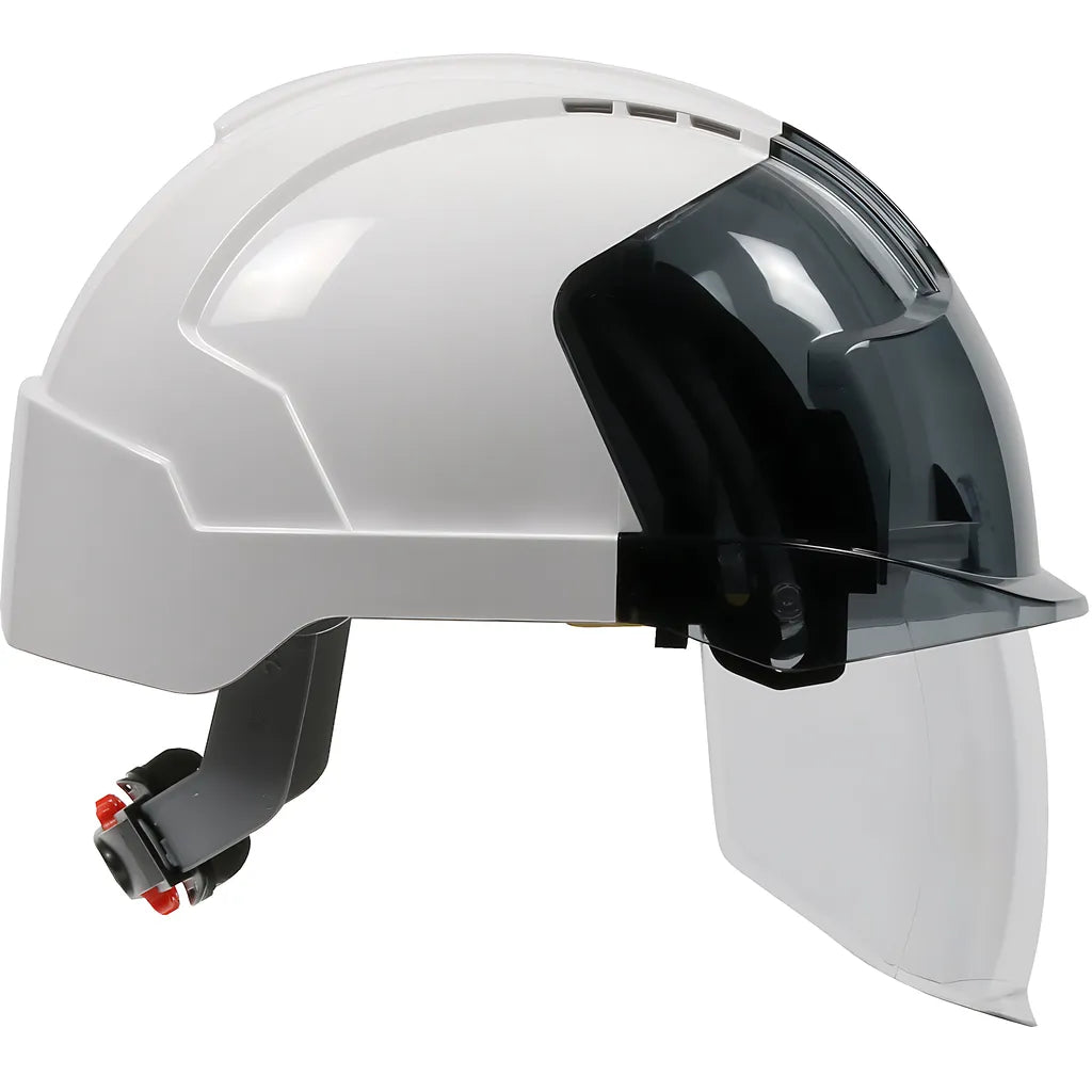 Jsp 280-Evsv-01S Type I, Vented Industrial Safety Helmet With Lightweight Abs Shell, Integrated Ansi Z87.1 Faceshield, 6-Point Polyester Suspension And Wheel Ratchet Adjustment 280-EVSV-01S-12054