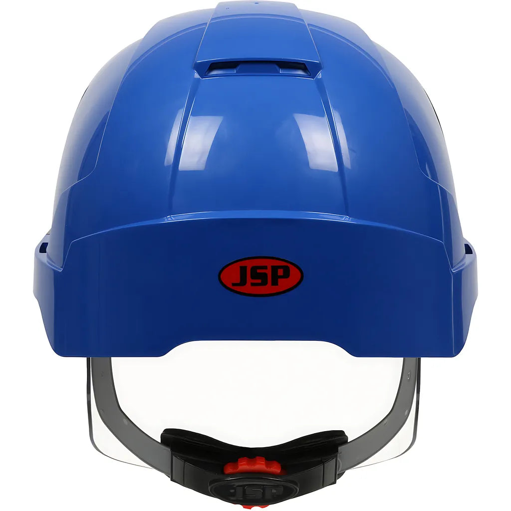 Jsp 280-Evsv-50B Type I, Vented Industrial Safety Helmet With Lightweight Abs Shell, Integrated Ansi Z87.1 Faceshield, 6-Point Polyester Suspension And Wheel Ratchet Adjustment 280-EVSV-50B-12038