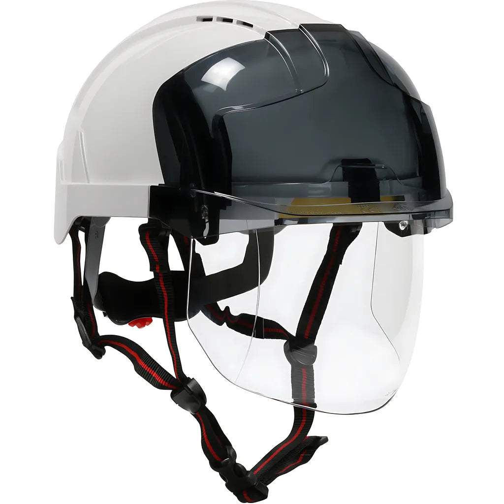 Jsp 280-Evsv-Ch-01S Type I, Vented Industrial Safety Helmet With Fully Adjustable Four Point Chinstrap, Lightweight Abs Shell, Integrated Faceshield, 6-Point Polyester Suspension And Wheel Ratchet Adjustment 280-EVSV-CH-01S-12058