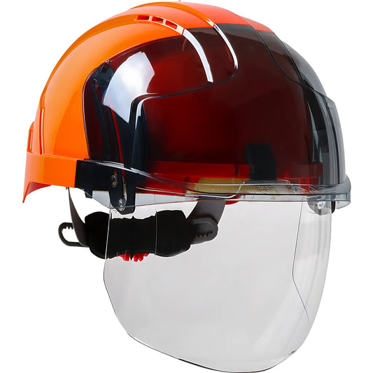 Jsp 280-Evsv-Ors Type I, Vented Industrial Safety Helmet With Lightweight Abs Shell, Integrated Ansi Z87.1 Faceshield, 6-Point Polyester Suspension And Wheel Ratchet Adjustment 280-EVSV-ORS-12040