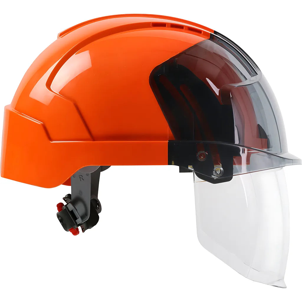 Jsp 280-Evsv-Ors Type I, Vented Industrial Safety Helmet With Lightweight Abs Shell, Integrated Ansi Z87.1 Faceshield, 6-Point Polyester Suspension And Wheel Ratchet Adjustment 280-EVSV-ORS-12042