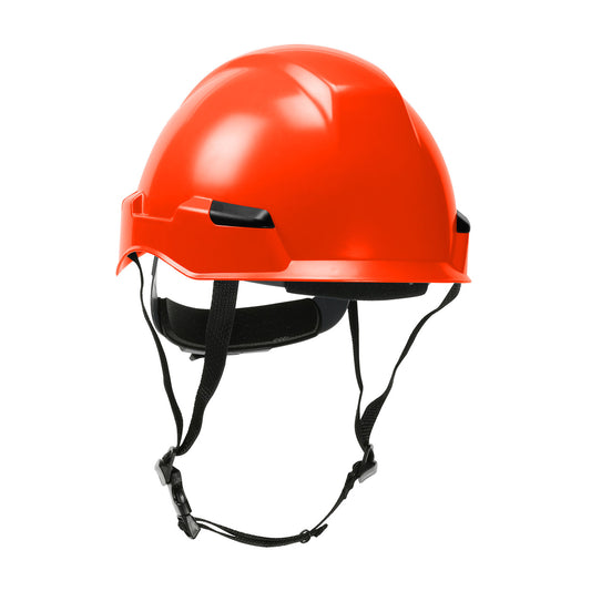 Dynamic 280-HP142R-03 Industrial Climbing Helmet with Polycarbonate / ABS Shell, Hi-Density Foam Impact Liner, Nylon Suspension, Wheel Ratchet Adjustment and 4-Point Chin Strap
