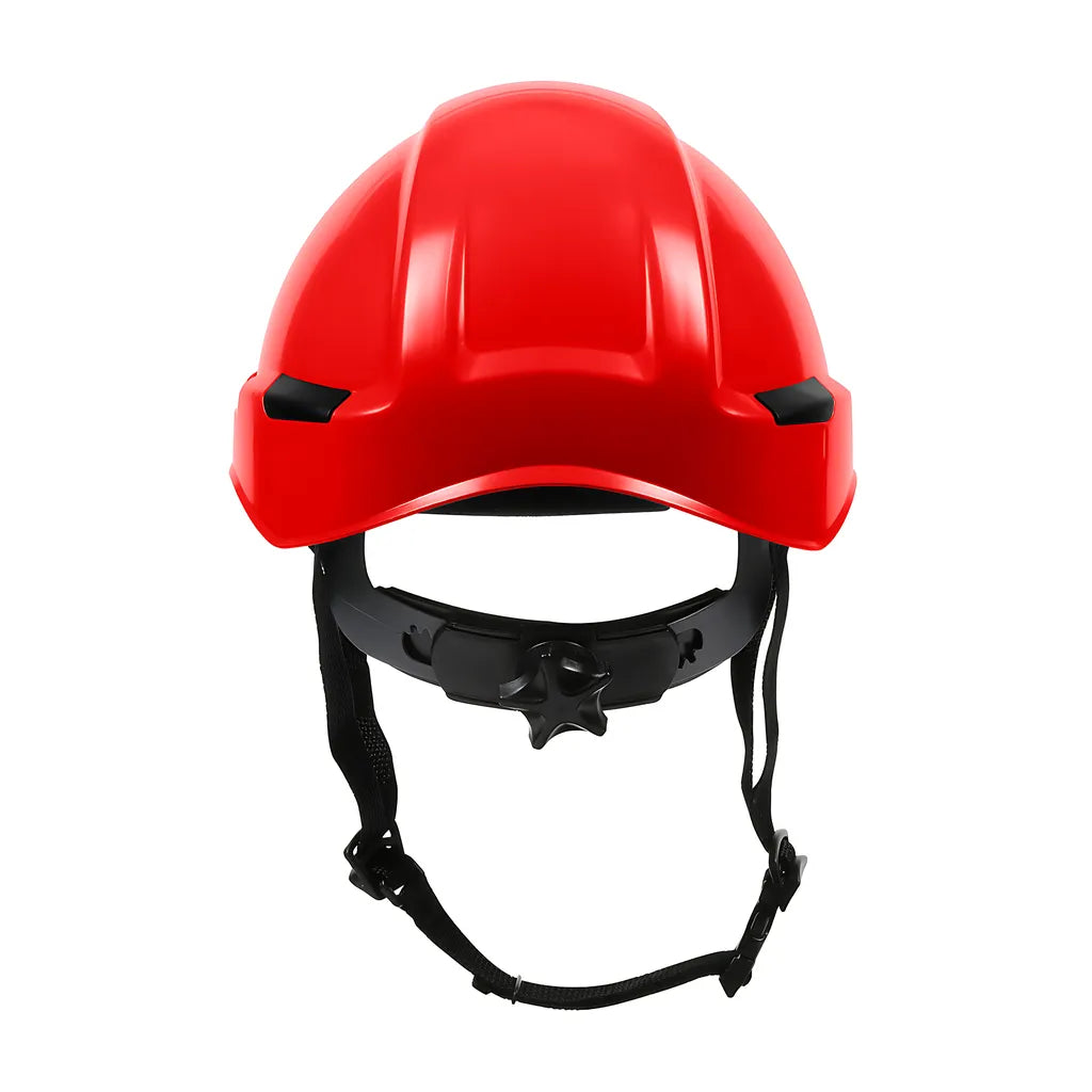 Dynamic 280-Hp142R-15 Industrial Climbing Helmet With Polycarbonate / Abs Shell, Hi-Density Foam Impact Liner, Nylon Suspension, Wheel Ratchet Adjustment And 4-Point Chin Strap 280-HP142R-15-12182