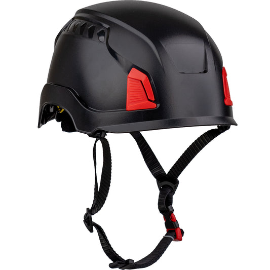 PIP 280-HP1491RM-11 Industrial Climbing Helmet with Mips Technology, ABS Shell, EPS Foam Impact Liner, HDPE Suspension, Wheel Ratchet Adjustment and 4-Point Chin Strap