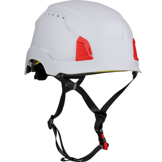 PIP 280-HP1491RVM-01 Vented, Industrial Climbing Helmet with Mips Technology, ABS Shell, EPS Foam Impact Liner, HDPE Suspension, Wheel Ratchet Adjustment and 4-Point Chin Strap