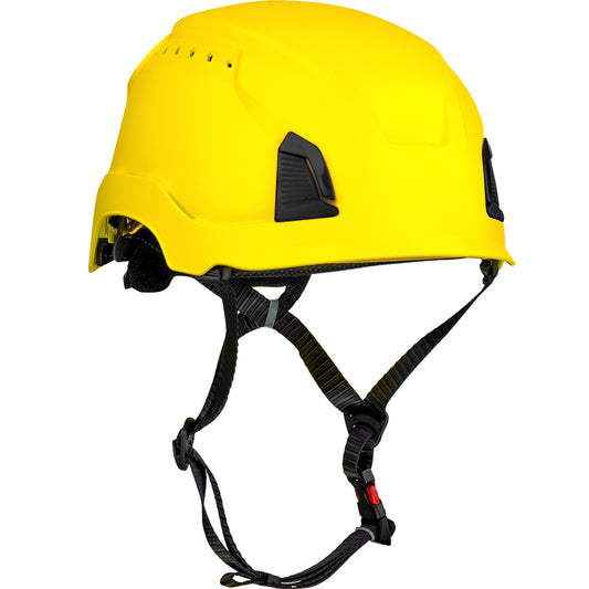 PIP 280-HP1491RVM-02 Vented, Industrial Climbing Helmet with Mips Technology, ABS Shell, EPS Foam Impact Liner, HDPE Suspension, Wheel Ratchet Adjustment and 4-Point Chin Strap