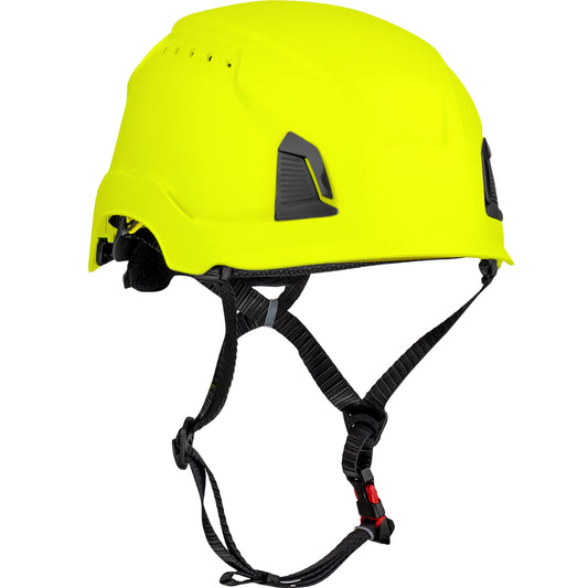 PIP 280-HP1491RVM-44 Vented, Industrial Climbing Helmet with Mips Technology, ABS Shell, EPS Foam Impact Liner, HDPE Suspension, Wheel Ratchet Adjustment and 4-Point Chin Strap