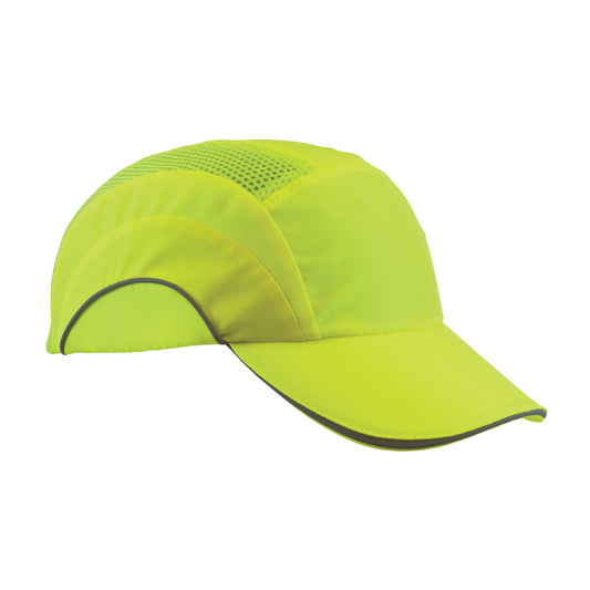 JSP 282-ABR170-LY Hi-Vis Baseball Style Bump Cap with HDPE Protective Liner and Adjustable Back