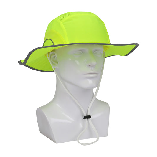 JSP 282-AFB375-LY Hi-Vis Ranger Style Bump Cap with HDPE Protective Liner, Adjustable Back and Chin Strap