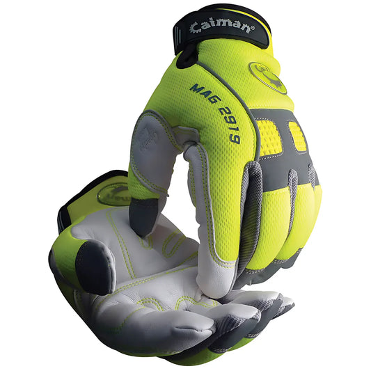 Caiman 2919-7 Multi-Activity Glove With Goat Grain Padded Palm And Hi-Vis Airmesh Back - Heatrac Iii Insulation 2919-7-12813