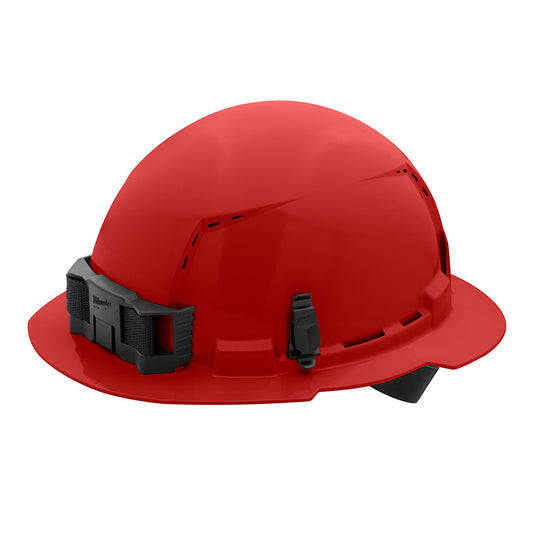 Red Full Brim Vented Hard Hat w/4pt Ratcheting Suspension - Type 1, Class C