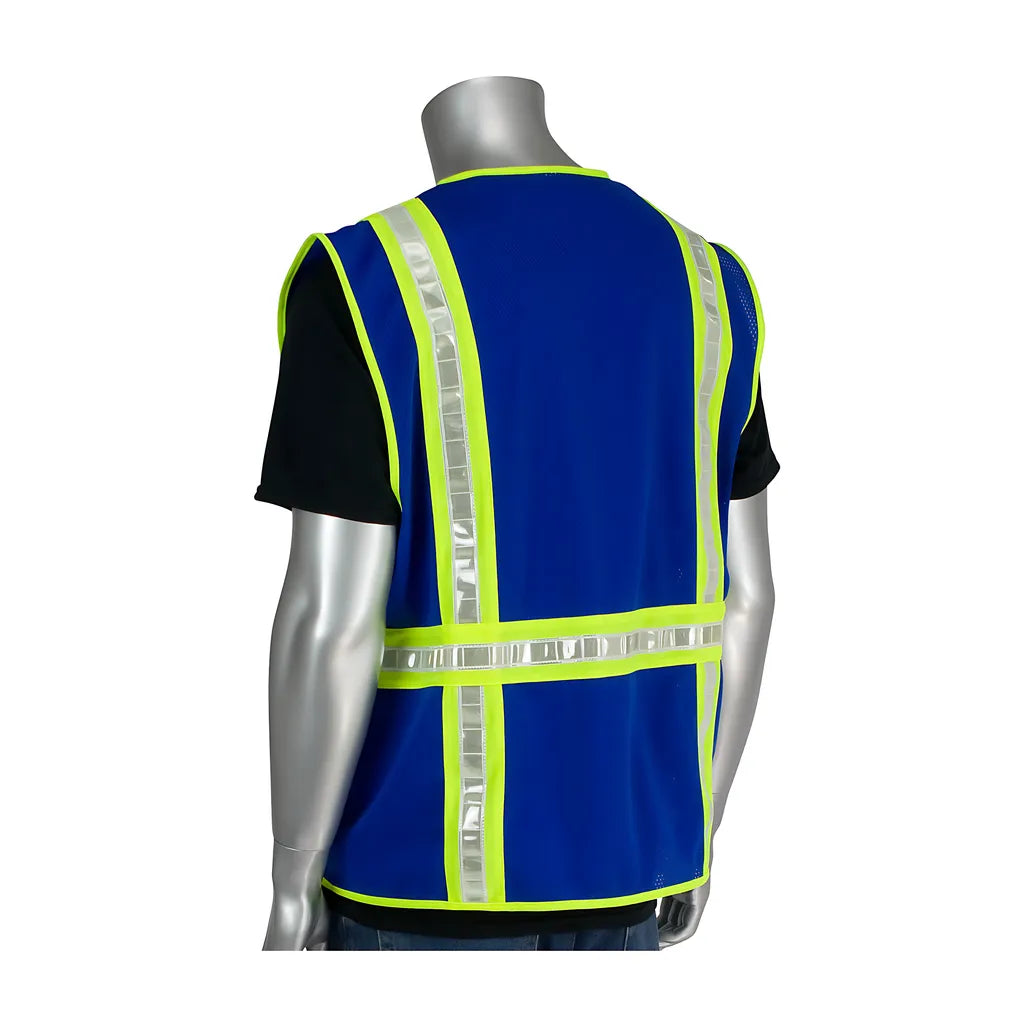 Pip 300-1000-Bl/2X Non-Ansi Surveyor'S Style Safety Vest With A Solid Front, Mesh Back And Prismatic Tape 300-1000-BL2X-13033