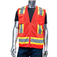 Pip 302-0500M-Rd/5X Ansi Type R Class 2 Two-Tone Eleven Pocket Mesh Surveyors Vest 302-0500M-RD5X-13555