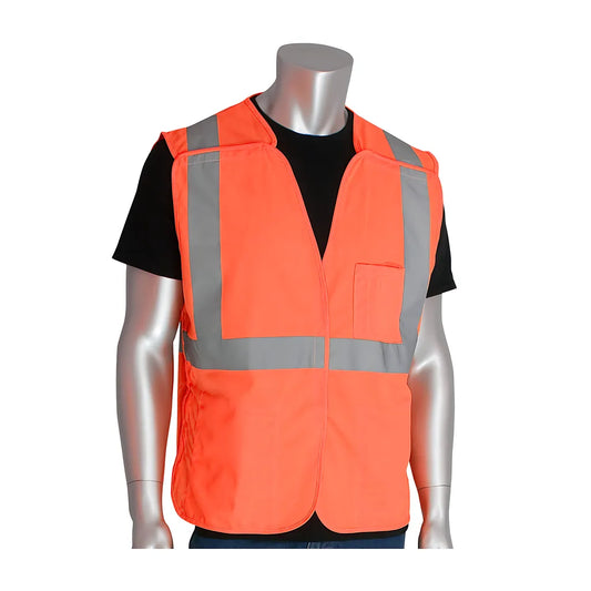 Pip 302-5Pvor-2X Ansi Type R Class 2 Three Pocket Solid Breakaway Vest 302-5PVOR-2X-14075