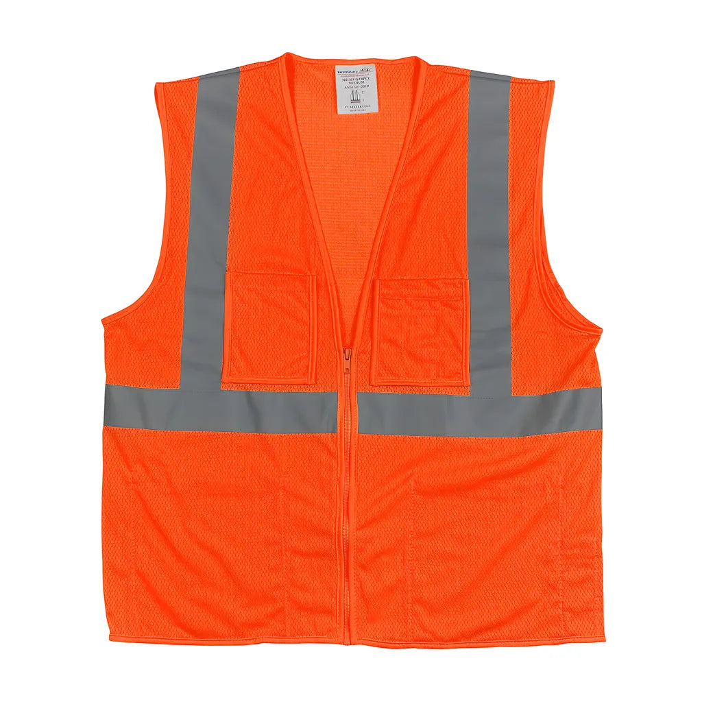 Pip 302-Mvgz4Por-5X Ansi Type R Class 2 Four Pocket Value Mesh Vest 302-MVGZ4POR-5X-14307