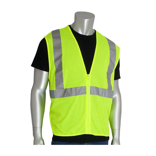 Pip 302-Mvgzly-M Ansi Type R Class 2 Value Zipper Mesh Vest 302-MVGZLY-M-14285