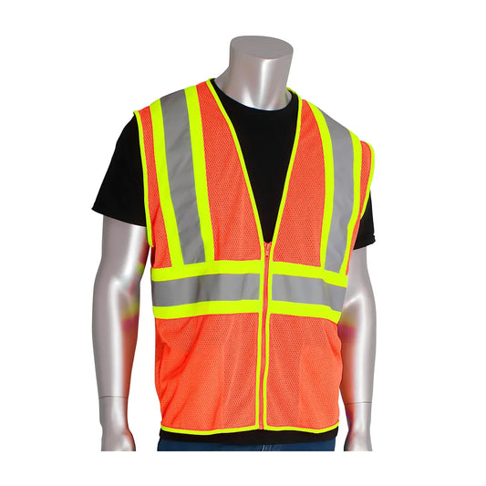 Pip 302-Mvor-2X Ansi Type R Class 2 Value Two-Tone Mesh Vest 302-MVOR-2X-14139