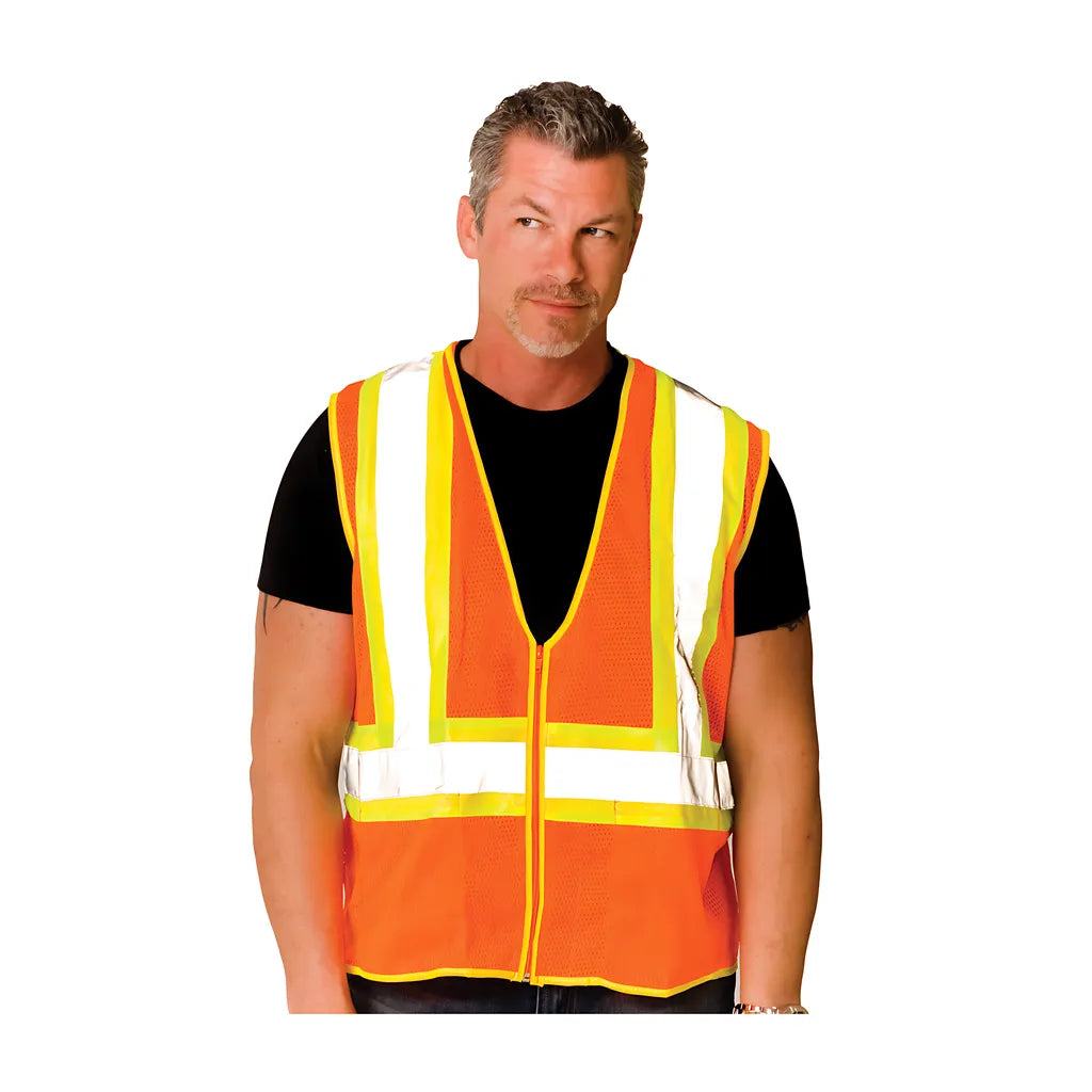 Pip 302-Mvor-2X Ansi Type R Class 2 Value Two-Tone Mesh Vest 302-MVOR-2X-14140