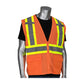 Pip 302-Mvzt-Or/4X Ansi Type R Class 2 Two-Tone Six Pocket Mesh Vest 302-MVZT-OR4X-14366