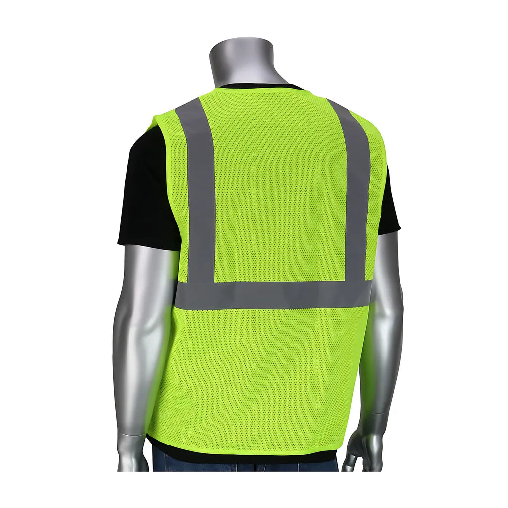 Pip 302-V100Ly-4X/5X Ansi Type R Class 2 Dual Sized Value Zipper Mesh Vest 302-V100LY-4X5X-14449
