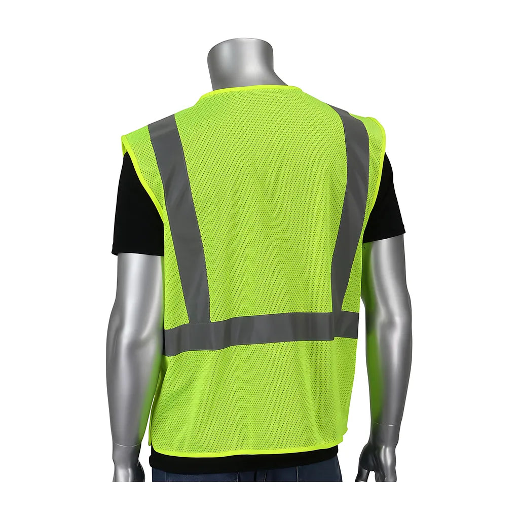 Pip 302-V205Ly-4X/5X Ansi Type R Class 2 Dual Sized Value Mesh Breakaway Vest 302-V205LY-4X5X-14491