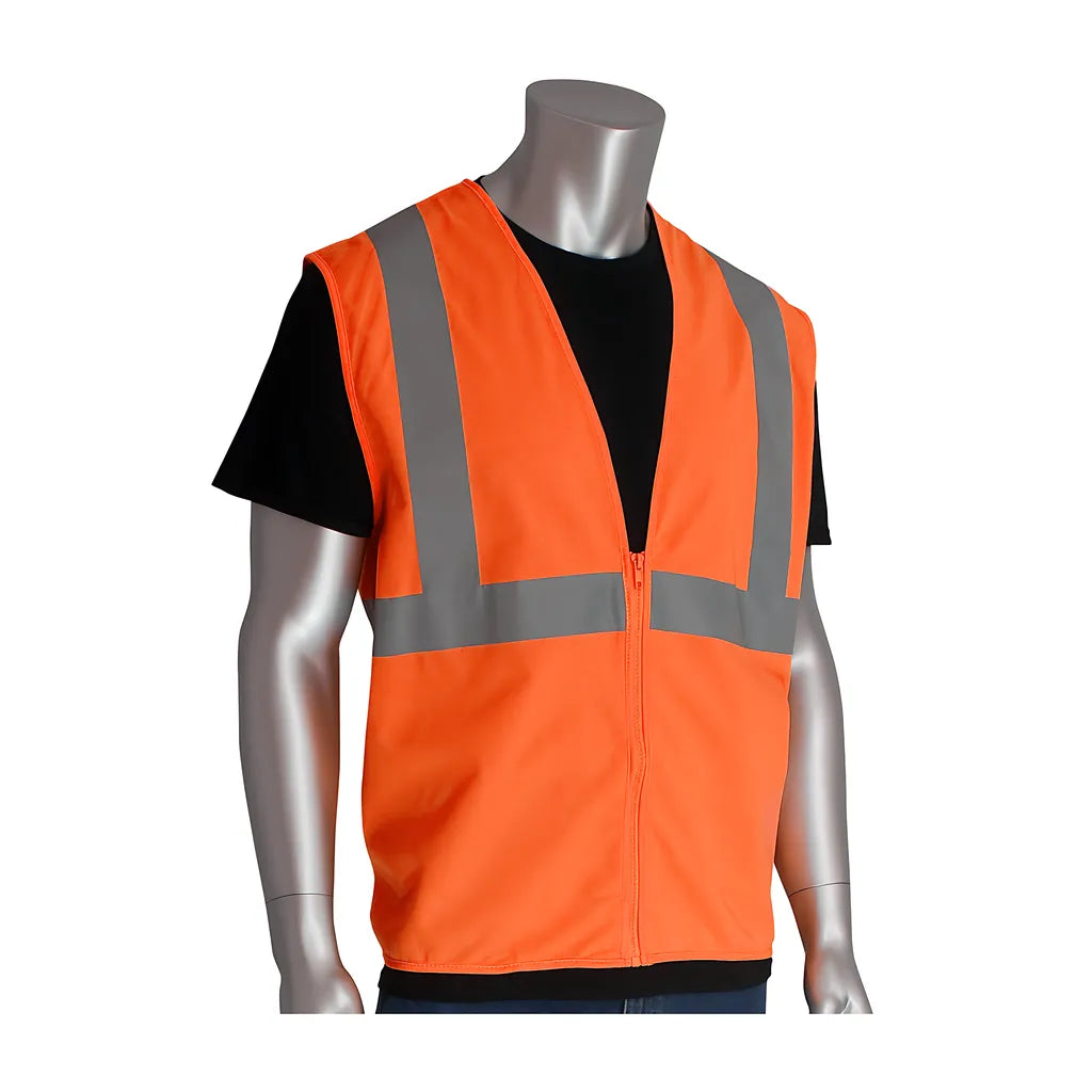 Pip 302-Wcengzor-2X Ansi Type R Class 2 Value Zipper Solid Vest 302-WCENGZOR-2X-14523