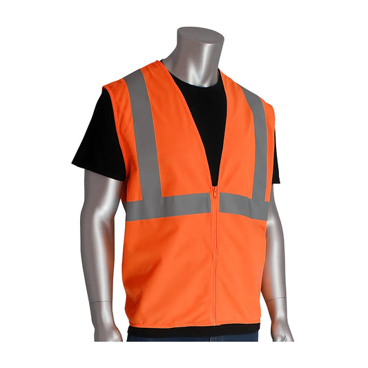 Pip 302-Wcengzor-5X Ansi Type R Class 2 Value Zipper Solid Vest 302-WCENGZOR-5X-14536