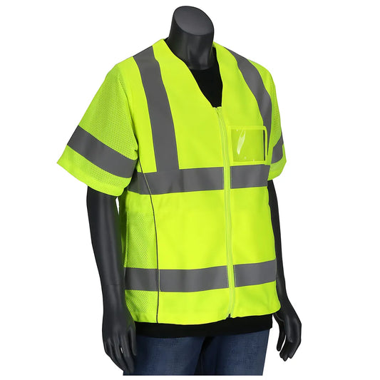 Pip 303-0313-Ly/2X Ansi Type R Class 3 Women'S Contoured Vest With Solid Front, Mesh Back And Adjustable Waist 303-0313-LY2X-14573