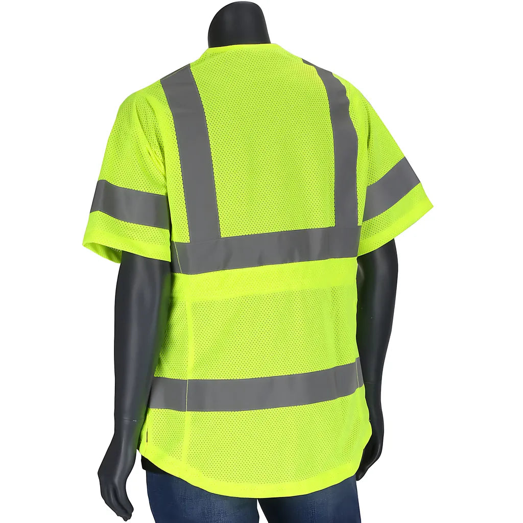 Pip 303-0313-Ly/2X Ansi Type R Class 3 Women'S Contoured Vest With Solid Front, Mesh Back And Adjustable Waist 303-0313-LY2X-14574