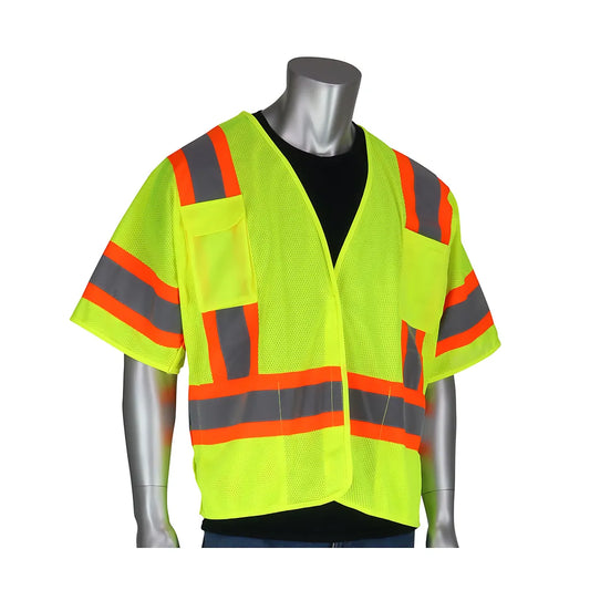 Pip 303-5Pmtt-Ly/S Ansi Type R Class 3 Two-Tone Breakaway Vest 303-5PMTT-LYS-14704