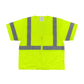 Pip 303-Mvgz4P-Ly/3X Ansi Type R Class 3 Value Four Pocket Zipper Mesh Vest 303-MVGZ4P-LY3X-14838