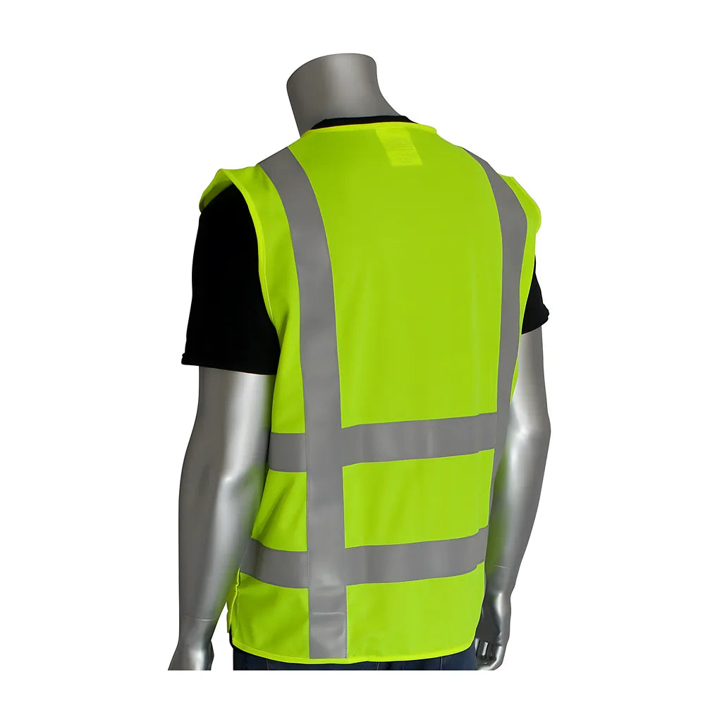 Pip 305-5Pvfrly-S/M Ansi Type R Class 2 Fr Treated Solid Breakaway Vest 305-5PVFRLY-SM-14924