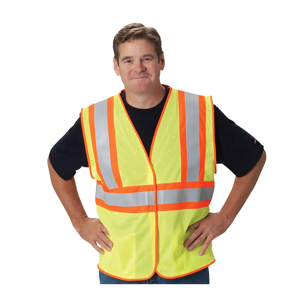 Pip 305-Mvfrly-2X/3X Ansi Type R Class 2 Fr Treated Two-Tone Mesh Vest 305-MVFRLY-2X3X-14972