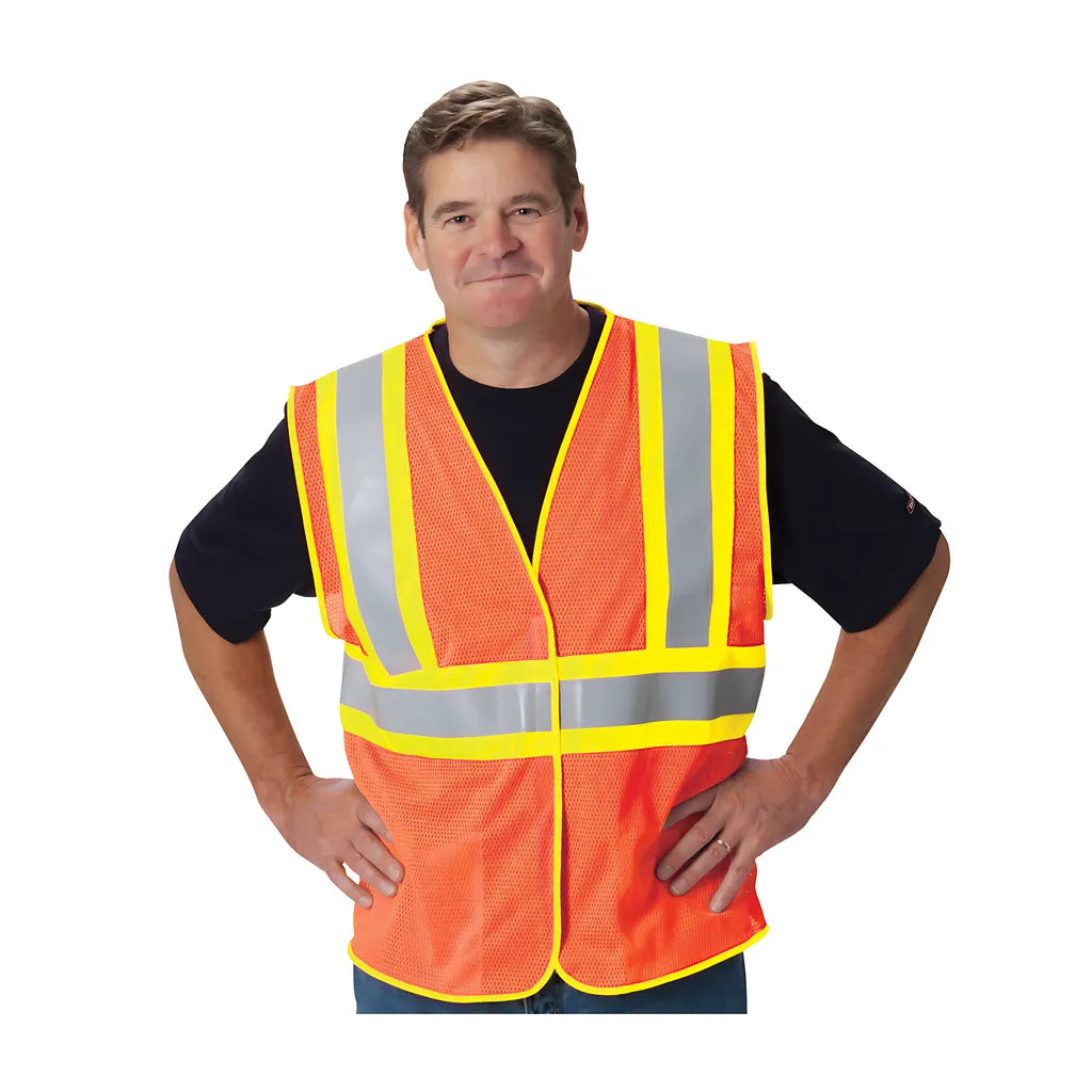 Pip 305-Mvfror-2X/3X Ansi Type R Class 2 Fr Treated Two-Tone Mesh Vest 305-MVFROR-2X3X-14964