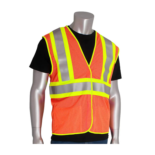 Pip 305-Mvfror-4X/5X Ansi Type R Class 2 Fr Treated Two-Tone Mesh Vest 305-MVFROR-4X5X-14965