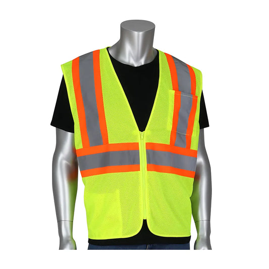 Pip 305-Mvzse-Ly/Xl Ansi Type R Class 2 Se Value Mesh Vest 305-MVZSE-LYXL-14990