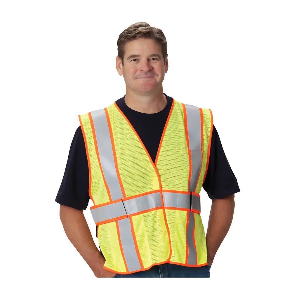 Pip 305-Usv5Frly Ansi Type R Class 2 Two-Tone Expandable Fr Treated Mesh Vest 305-USV5FRLY-15006