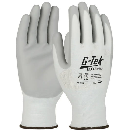 G-Tek 31-330R/L Seamless Knit Recycled Yarn / Spandex Blended Glove With Nitrile Coated Foam Grip On Palm & Fingers 31-330RL-15705