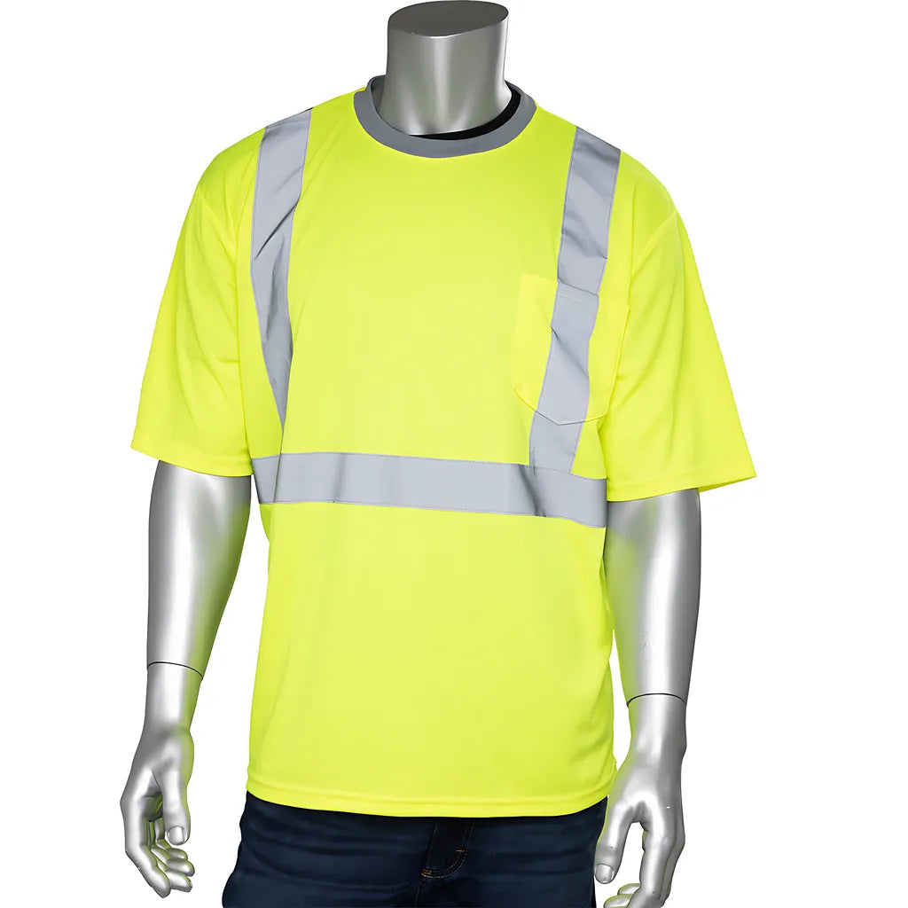 Pip 312-1200-Ly/5X Ansi Type R Class 2 Short Sleeve T-Shirt 312-1200-LY5X-15328