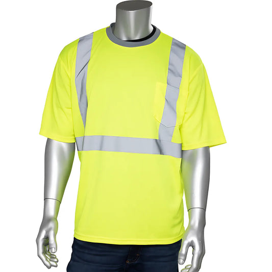 Pip 312-1200-Ly/5X Ansi Type R Class 2 Short Sleeve T-Shirt 312-1200-LY5X-15328